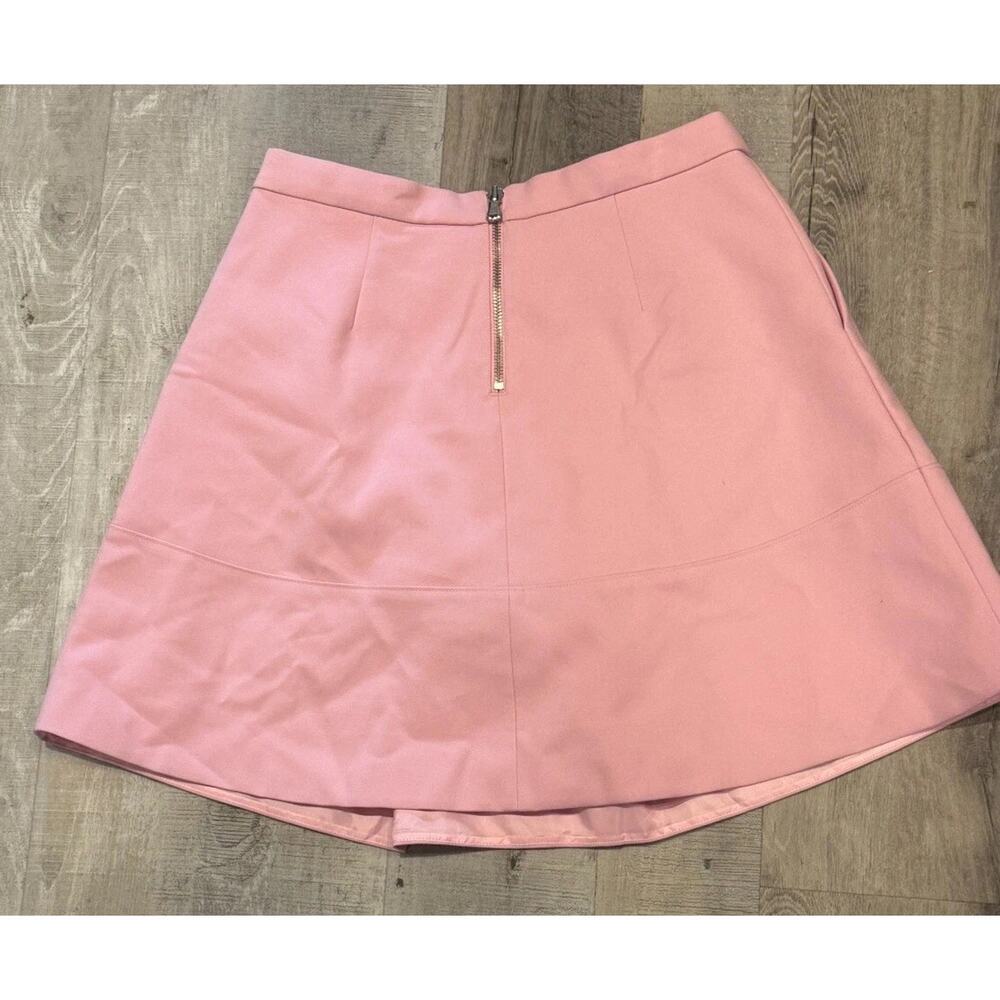 J.Crew A-Line Mini Skirt Womens Size 4 Pink Polyester Pleated Front Pockets - Picture 4 of 5